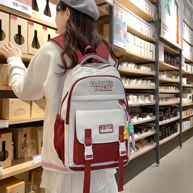 Рюкзак с цветными блоками большой вместимости — фото 4