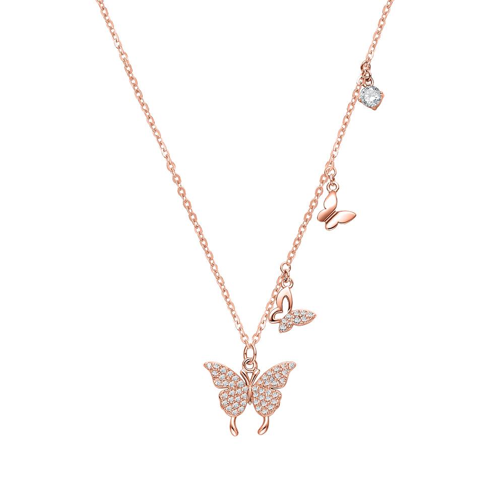 Julius1 Jsp-0032 Silver925 Cubic Zirconia Butterfly Necklace