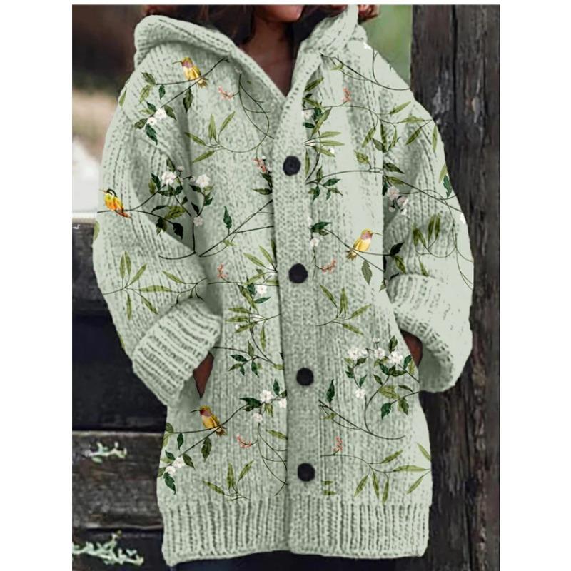 S-5XL for 2025 New 3D Printed Autumn and Winter Jacket Thickened Hooded Cardigan Sweater