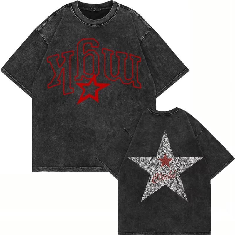 100% Cotton Vintage Washed Mgk The Lost Americana Tour 2025 2026 T Shirt Fashion Men/Women Loose Wash Tees Shirts