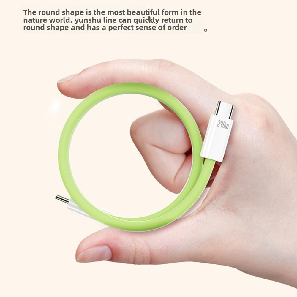 Magnetic Type C Silicone Data Cable Anti Winding USB To Type C Charging Cable  Phone Charging