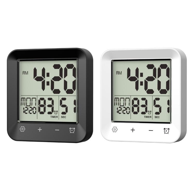 Bathroom Timer Clock Shower Clock,Waterproof for Water Sprays Bathroom Clock Wall Mount,Displays Time,Temperature Date