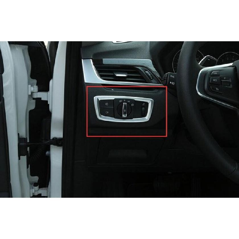 Cover Trim Car Headlight Switch Control 2016-21 Fit For BMW X1 F48 Matte Silver