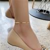 Gold Tone Snake Bone Heart Anklet - Chic European & American Style for Women