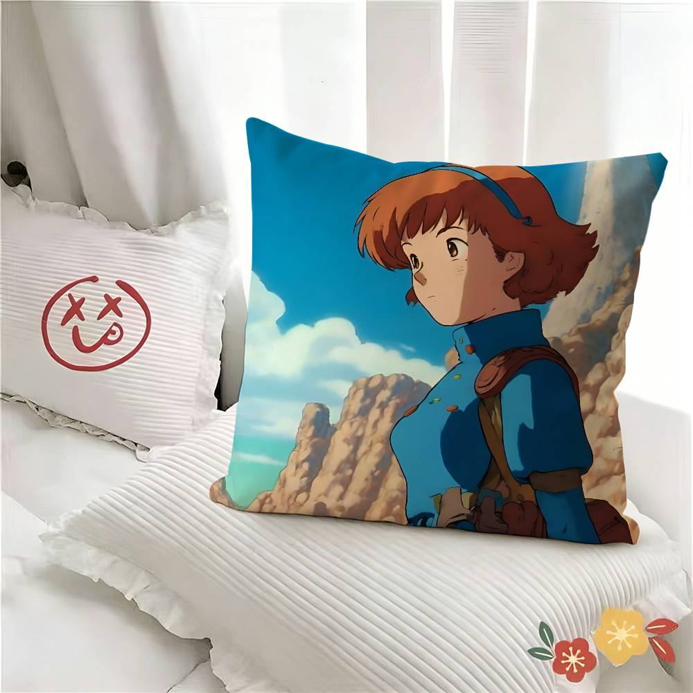 pc Classic Animation NNausicaa Valley Wind Pillow Case Fashion Square Pillowcase Bedroom Sofa Room Ins Decoration Leisure