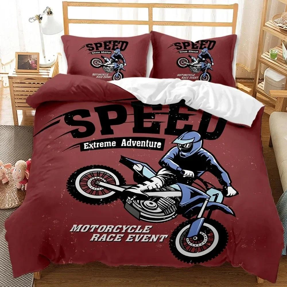 Motocrossförare Bäddset Extremsport Påslakan Barn Tonåringar Herr Motorcykel Täckeöverdrag Dirt Bike Polyester Påslakanset