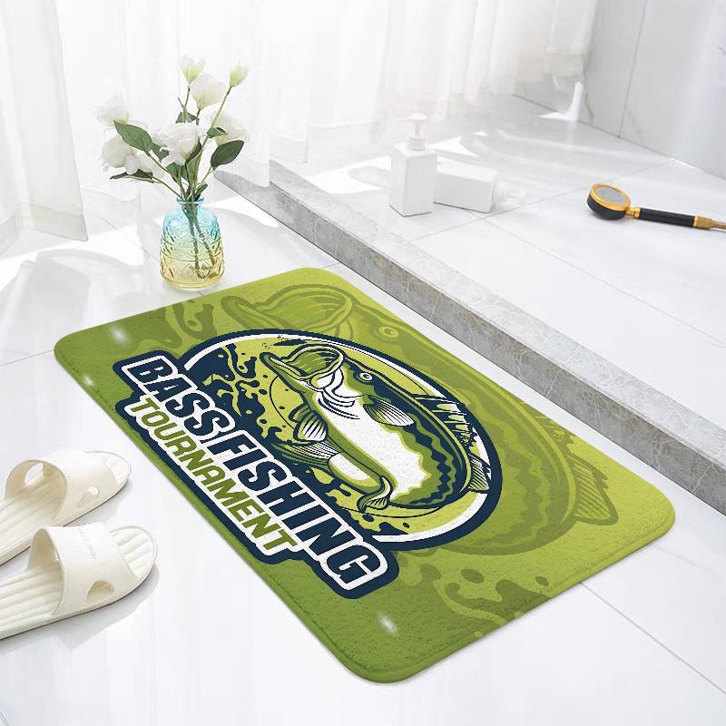Bass Fishing Floor Mats Home Laundry Rug Carpet For Living Room Decor Lounge Area Anti-slip Foot Mat Entrance Doormat
