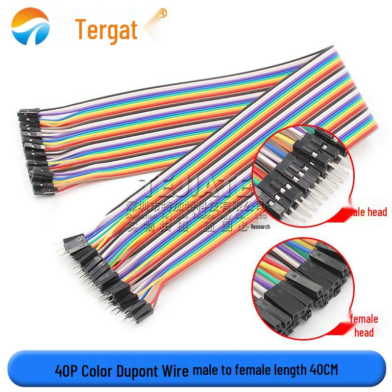 40P Color DuPont Jumper Cables - Female/Female, Male/Female, Male/Male - 10/15/20/30/40CM Lengths