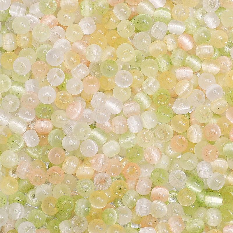 Mărgele de sticlă ochi de pisică jeleu 4mm, mărgele mici, mărgele libere, accesorii DIY lucrate manual, mărgele pentru înșirat manual, mărgele rotunde, lanț pentru telefonul mobil, mărgele rotunde, culoare încântătoare