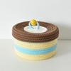 Macaron Color Ins Desktop Storage Box Cotton Thread Sundries Storage Organizer  Home