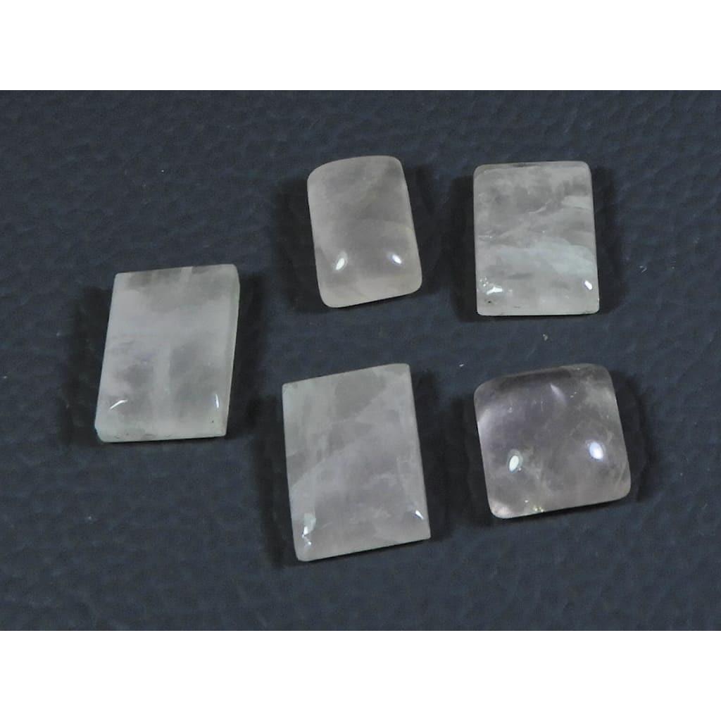 12-14MM Natural Rose Quartz Octagon Cabochon Loose Gemstone 5Pcs Lot 34Cts. A-347