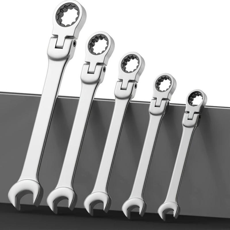 1pc 180° Flex-Head Ratcheting Wrench