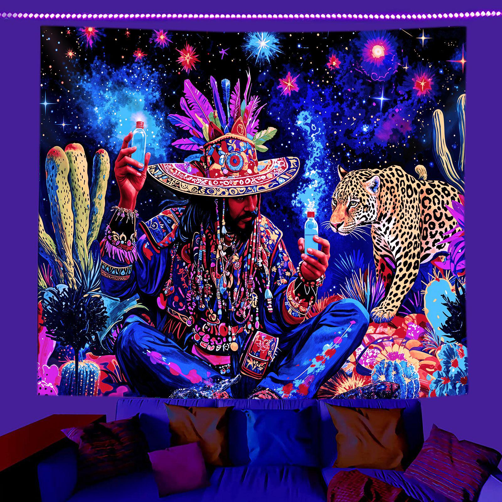 

Флуоресцентный гобелен с изображением черепа «Двенадцать созвездий» для настенного украшения спальни 180x240 cm