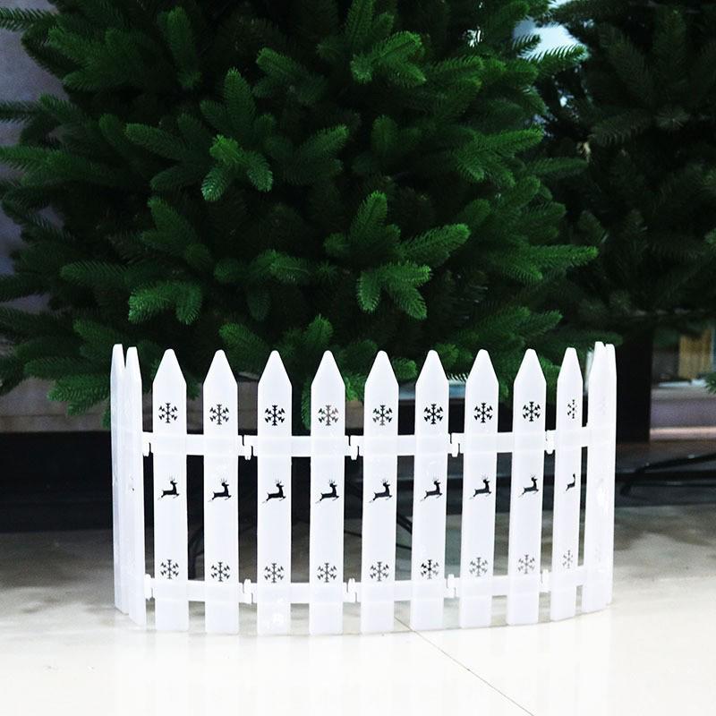 1 Set PVC Barrier White Fence Decorations Durable Hollow-Out Festive Surround Fence Winter Christmas Tree Holiday 30x10cm