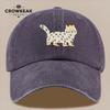 pc Cute Cartoon Cat Pattern Printed Baseball Cap HipHop Trend Black Papa Trucker Hat Breathable and Comfortable Solid Colo