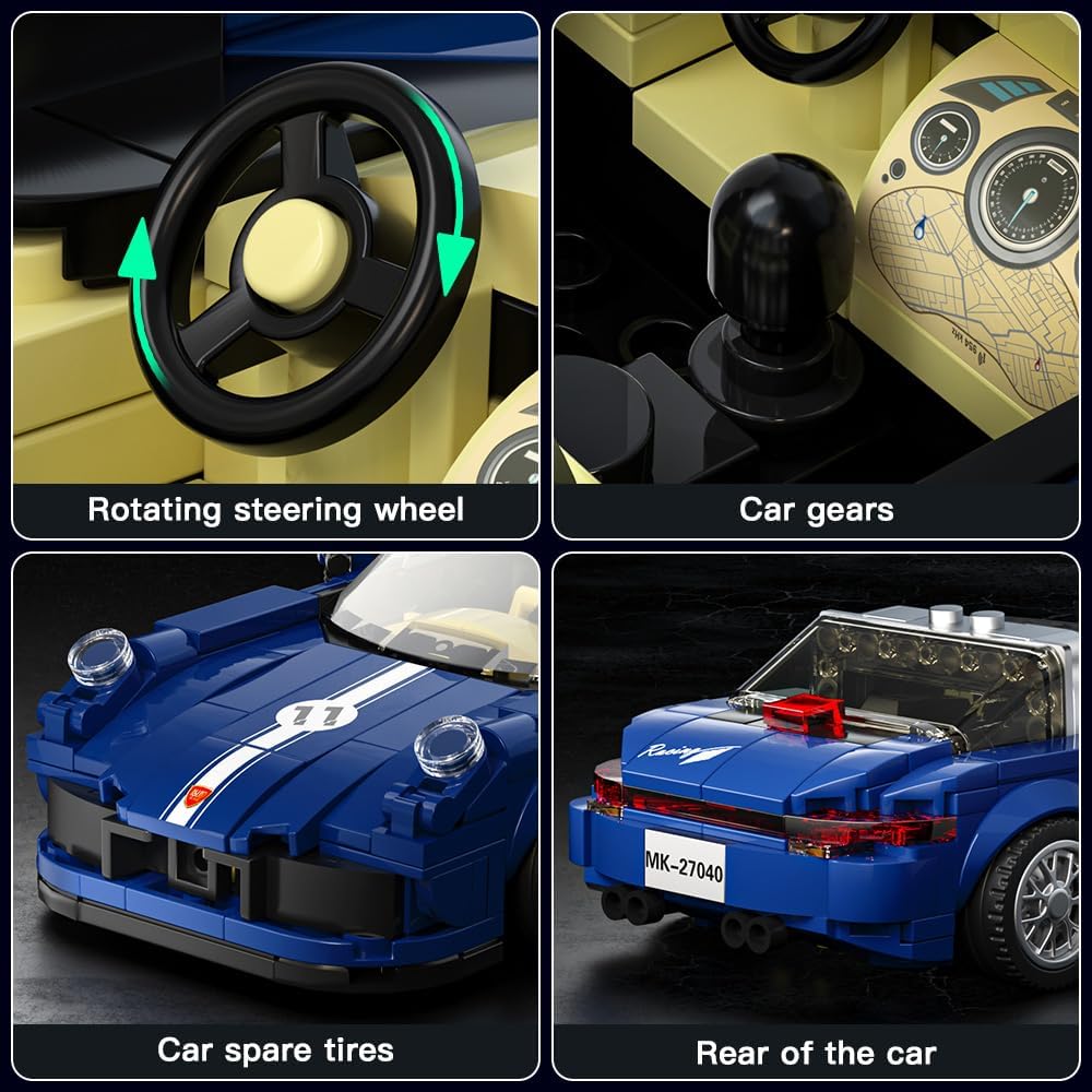 MOULD KING Speed Champion 911TAGAR Supercar 27040 Bausatz Spielzeug Sammlermodell Autoblock Kindergeschenk 8+(366 Teile)