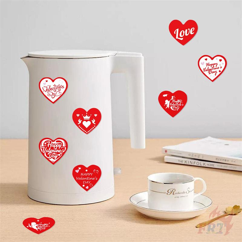 500Pcs/Roll Happy Valentine's Day. Red Hearts Kids Rewards Stickers - DIY Scrapbooks Album Decor Sealing Label Decals