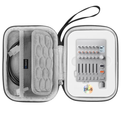Geekria Audio Interface Carrying Case Compatible with Teenage Engineering TX-6, EVA Hardshell Portable Travel Bag (Dark Gray)