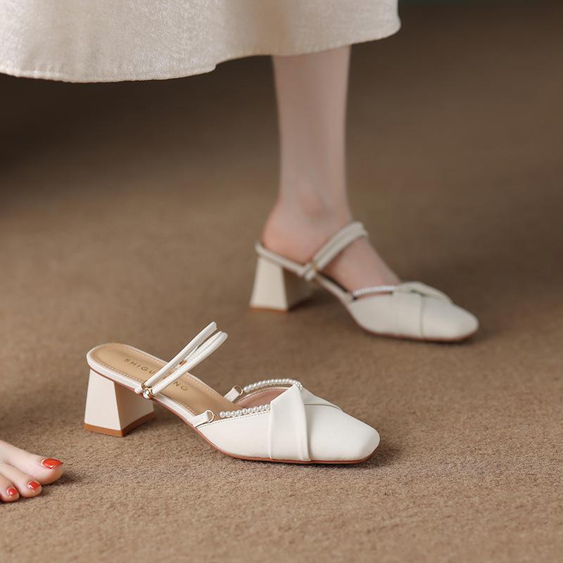 3361-2 Chinese style bag head half drag sandals women's outer wear 2025 summer new two wear cool slippers