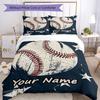3PC Custom Name Baseball Star Legacy Bedding Set Duvet Cover Closure Includes 1 Duvet Cover & 2 Pillowcases for Bedroom