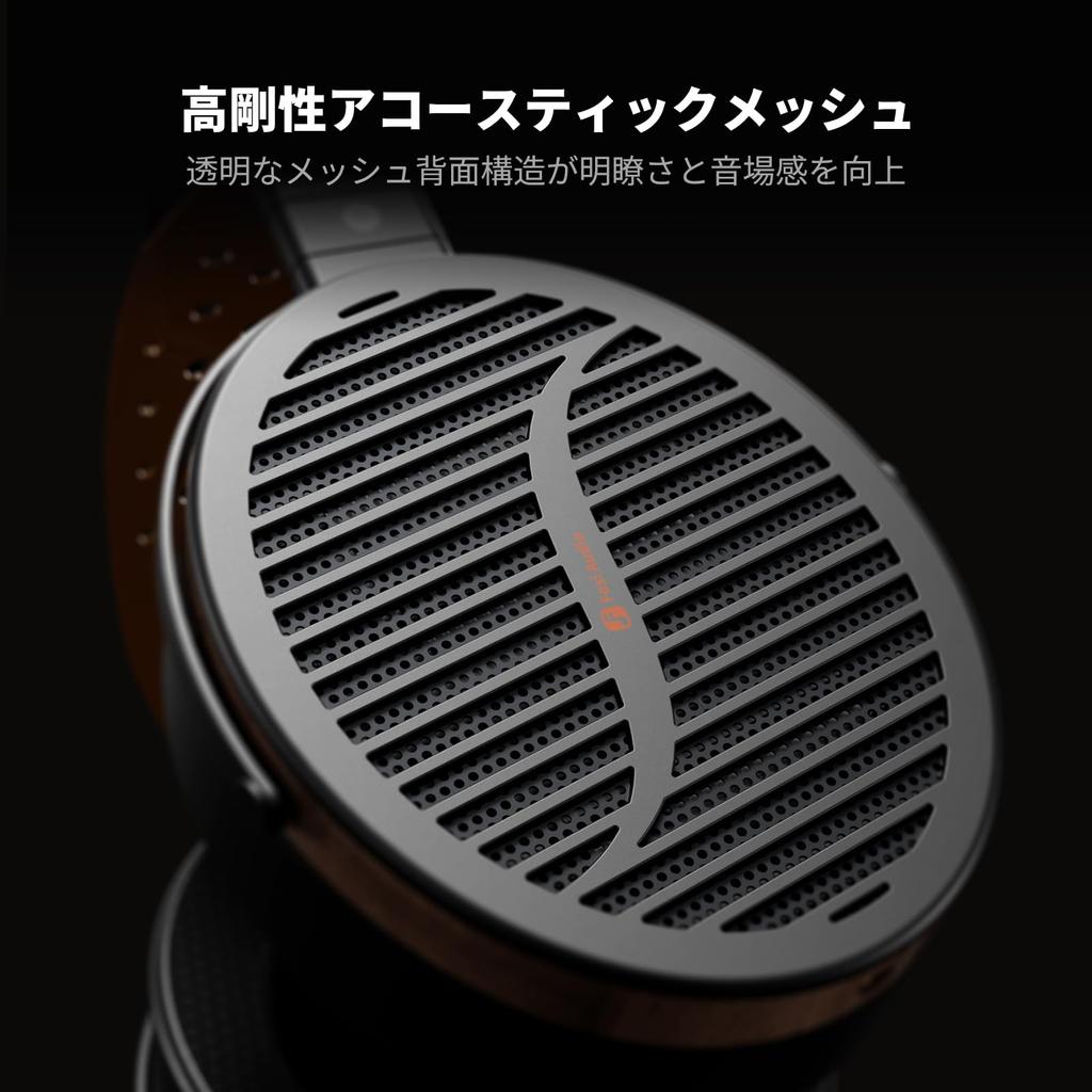 Fosi Audio I5 Planar Magnetic 97mm Walnut Studio Japanese Instruction Manual Open-Back Headphones, Extra-Large Diaphragm, CNC-Machine-Made Metal,