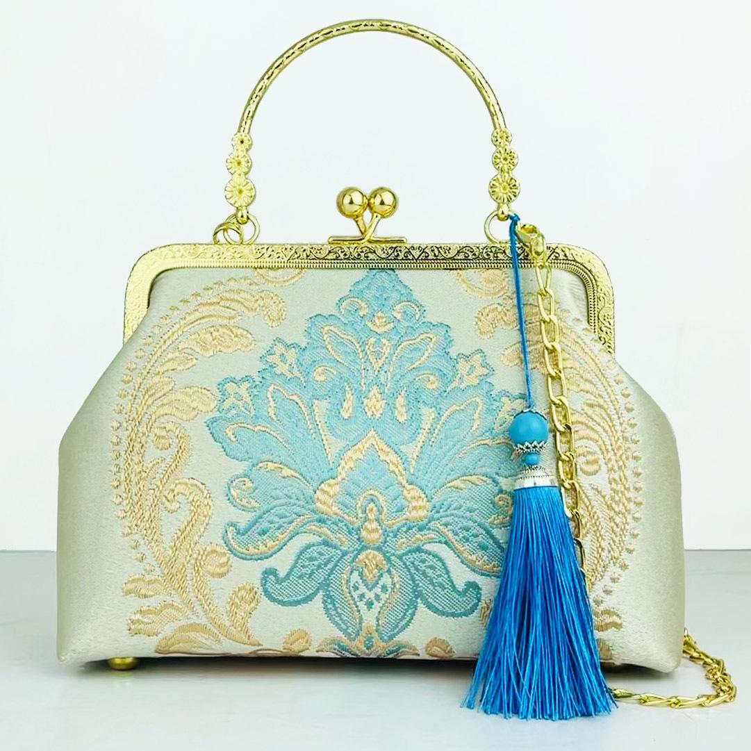 

Модная шелковая сумка-тоут через плечо с цепочкой женская сумочка с вышивкой китайский ципао женские сумки клатч кошелек