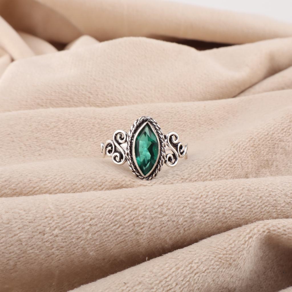 Chrome Diopside Gemstone 925 Sterling Silver Jewelry Handcrafted Engagement Ring PR-1-1