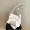 Bucket Bag PU Bow Shoulder Bag Solid Color Fashion Underarm Bag Simple INS Tote Bag  Children