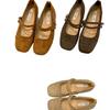 Flat bottom retro niche suede Mary Jane single shoes women's shoes 2025 new spring and autumn with skirt ballet shoes