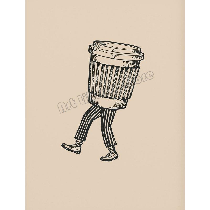 

Vintage Minimalist Coffee Definition Coffee Cup Abstract Line Nordic Poster Canvas Painting Wall Art Pictures Home Kitchen Decor 21cm×30cm NoFrame