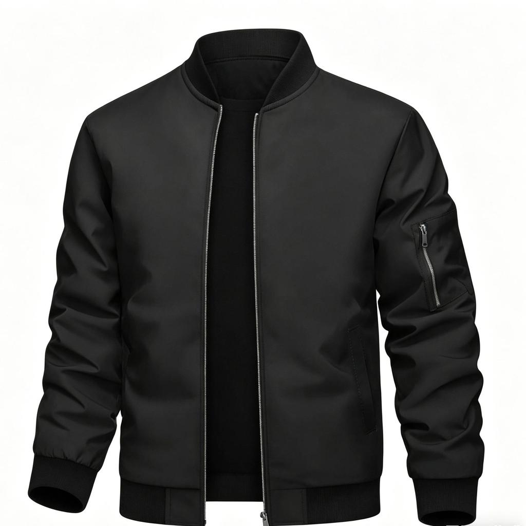Men's Classic American Bomber Jacket! Baseball Collar with Utility Pockets, Loose-Fit Jacket, Multi-Color Windproof Versatile Top for Spring/Autumn