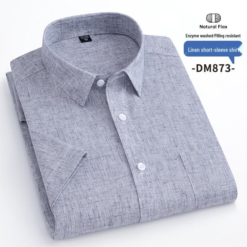 

Мужская повседневная летняя льняная рубашка с коротким рукавом 41