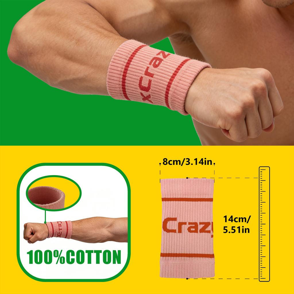Crazy Fox Handgelenk-Schweißband Elastischer Handgelenkschutz Schweißbänder, Fitness Knitterfester Handgelenkriemen Fitnesszubehör 1