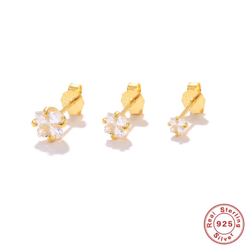 Star Geometric Starfish Base Stacked Earrings Earrings Earrings Stud Earrings Three-Piece Set Three-Piece Set S925 Sterling Silver
