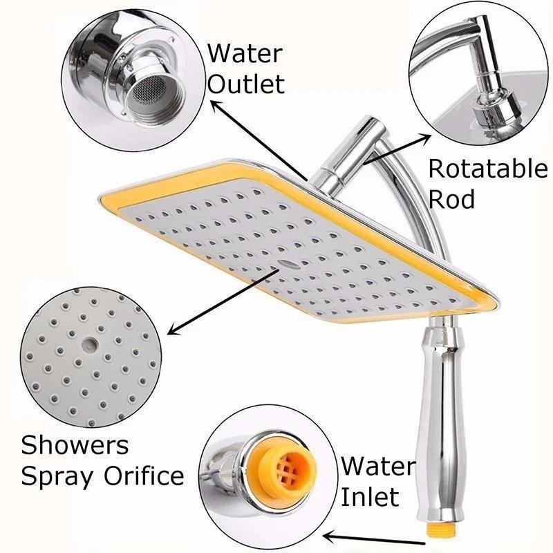 8inch Chrome  Rainfall Shower Head Faucet Extension with Shower Arm and Hose Kit