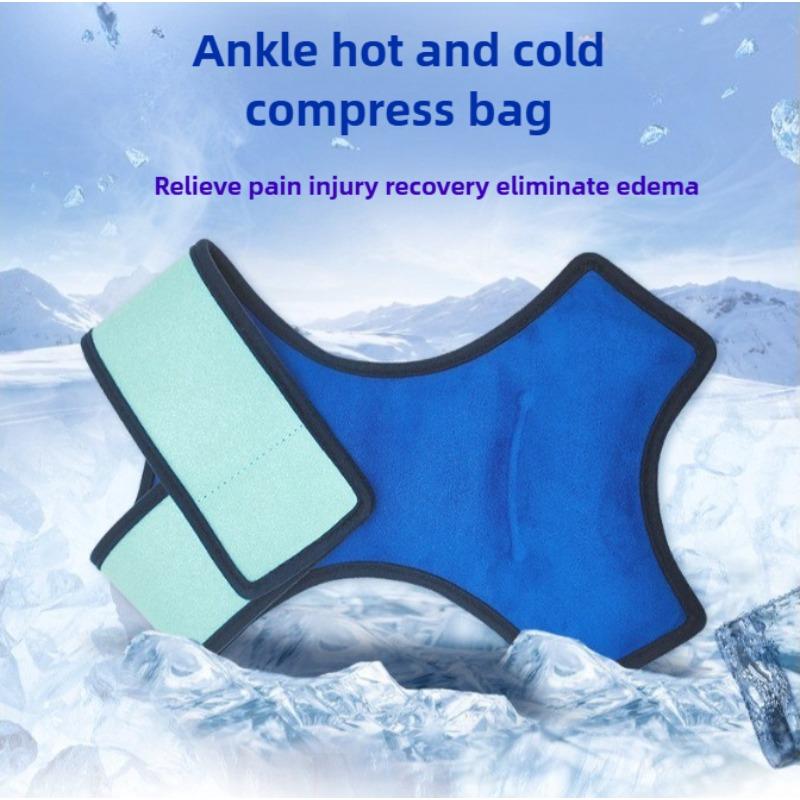 New Reusable Blue Ankle Ice Pack Hot Cold Compress Gel Bag Adjustable Strap for Sports Yoga Sprains Pain Relief Injury Recovery
