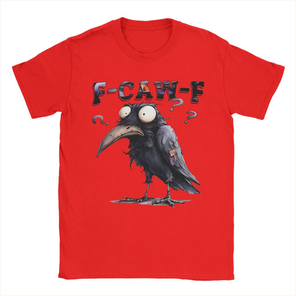 Herren Lustige F-Caw-F Krähen Meme T-Shirts Baumwoll-Tops Vintage Kurzarm O-Ausschnitt T-Shirts Übergröße T-Shirts
