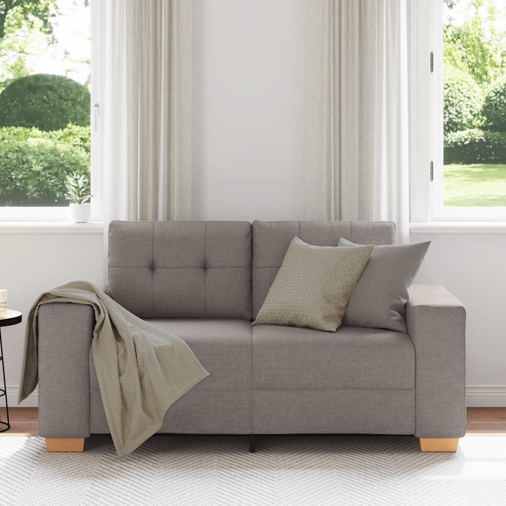 Loveseat Sofa Taupe 160x77x82 cm Fabric