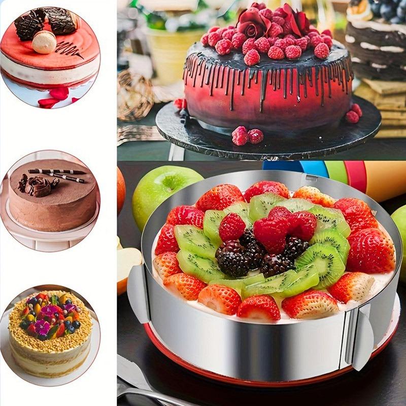 6-12 IN Adjustable Round Pastry Ring Mold for Making Chocolate Mousse Cheese Cake Jelly Baking Tools with Scale Easy To Clean