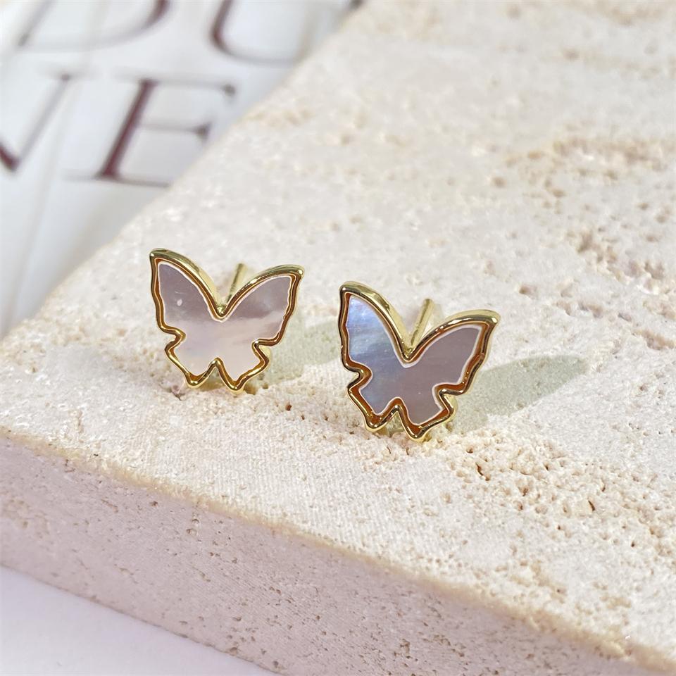 ZAKOL Trendy Butterfly Zirconia Stud Earrings For Women Girls Metal Crystal Ears Accessories Party Birthday Daily Zircon