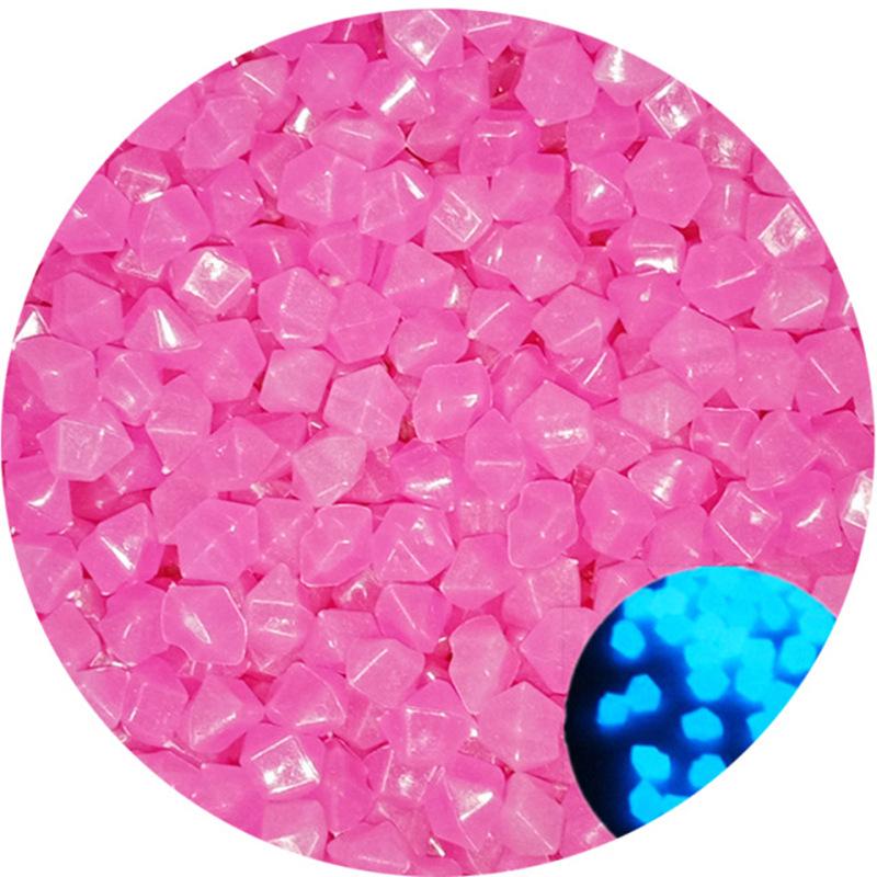 50-Pack 9mm Octagonal Fluorescent Stones for Garden or Fish Tank
