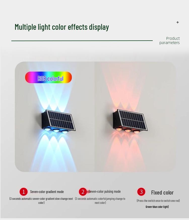 Solar Wall Light for Villa, Courtyard, Garden, Patio, Balcony, Stairway, Hallway, and Decorative Use