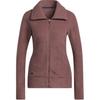 Womens Solid Drawstring Collar Casual Long Sleeve Jacket Women Red-Brown HG6984