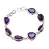 Natural Amethyst Gemstone Handmade 925 Sterling Silver Bracelet 7-8" ASB-3088