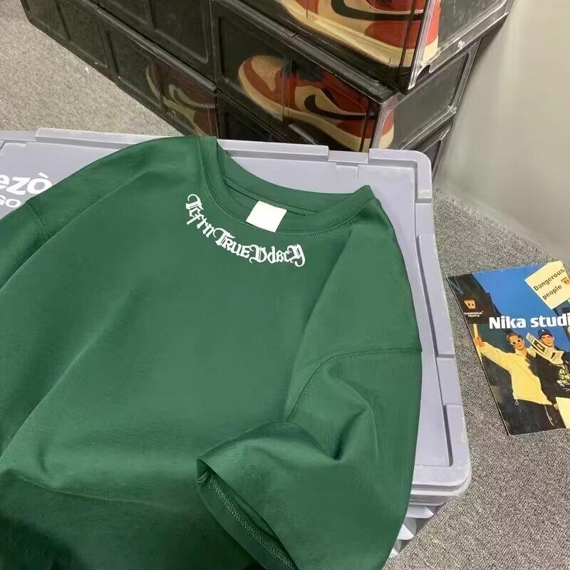 Nové tričko s krátkým rukávem pro muže v létě, trend v korejském stylu, jednoduchý top s polovičním rukávem, volné tričko značky Hong Kong