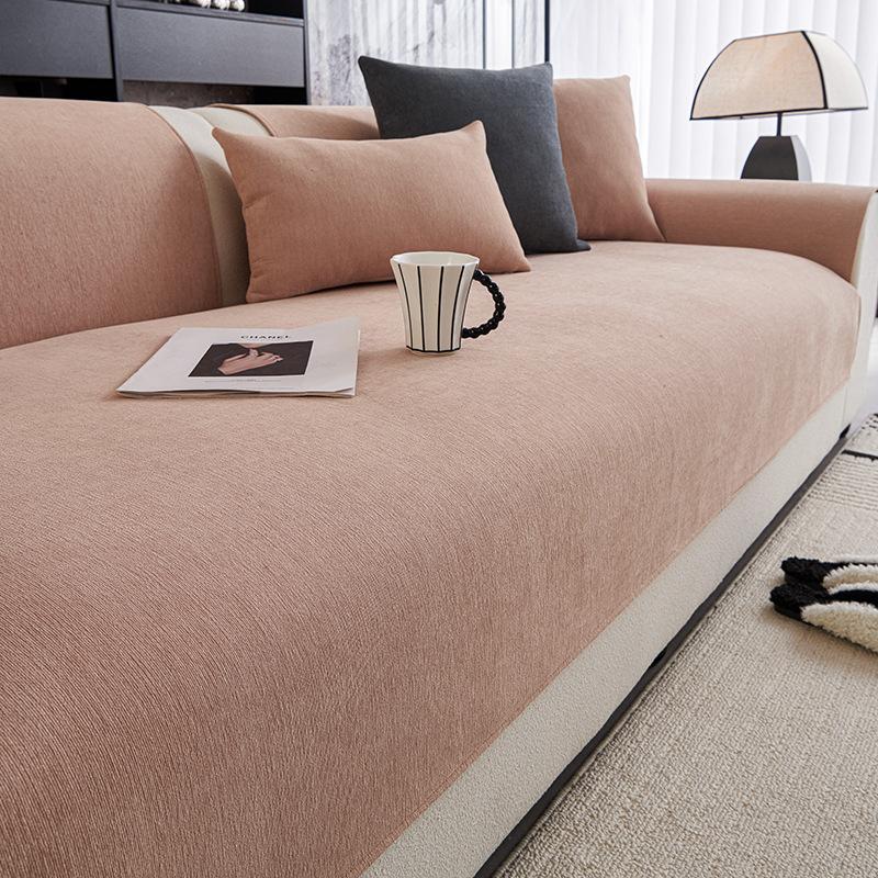 Waterproof Chenille Sofa Cushion New High-End Seat Cushion Simple Modern Gray Cover Towel