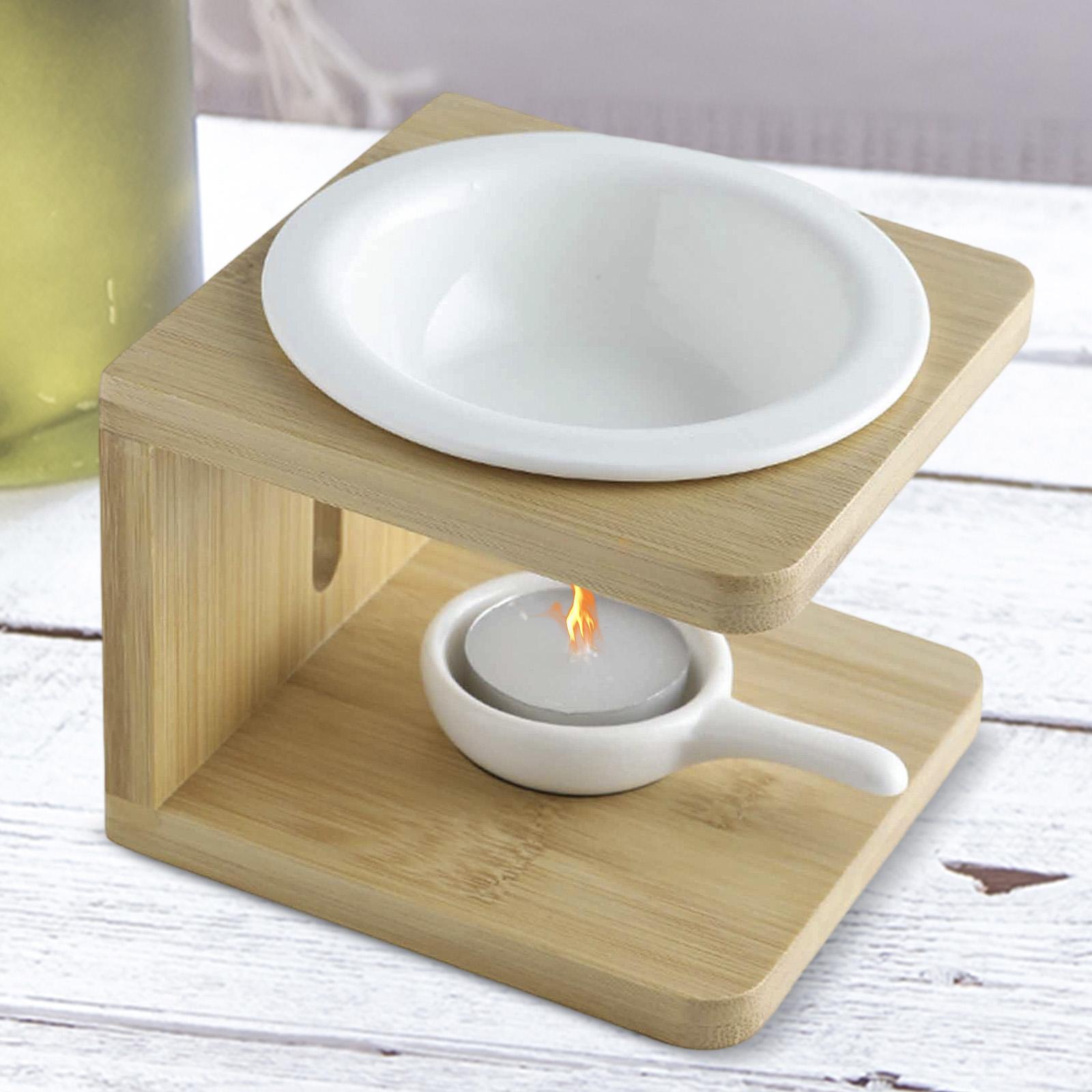 Ceramic Essential Oil Burner Tealight Candle Holder Gift Oil Desk Candleholder Melt Warmer Furnace for Bedroom SPA