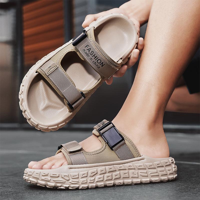 

New summer men s sandals wear-resistant outer wear casual slippers sandals lightweight non-slip fashion lightweight beach shoes 45 хаки