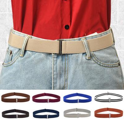 Women Belt Solid Color Stretch Adjustable Invisible Adjustable Lightweight Jeans Belt Fashion Accessory