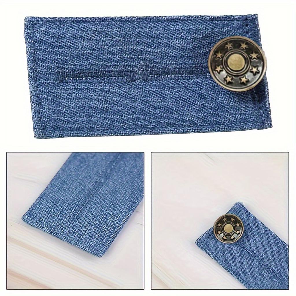 4pc Expand Button For Pants, Waist Extender For Jeans, Elastic Adjustment Waist Button, Belt Extension Buckle, Quilting Supplies